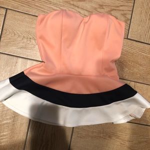 Strapless peplum blouse